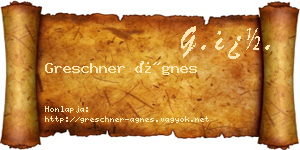 Greschner Ágnes névjegykártya