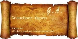 Greschner Ágnes névjegykártya